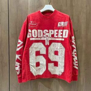 Godspeed Red Graphic Long Sleeve Dress